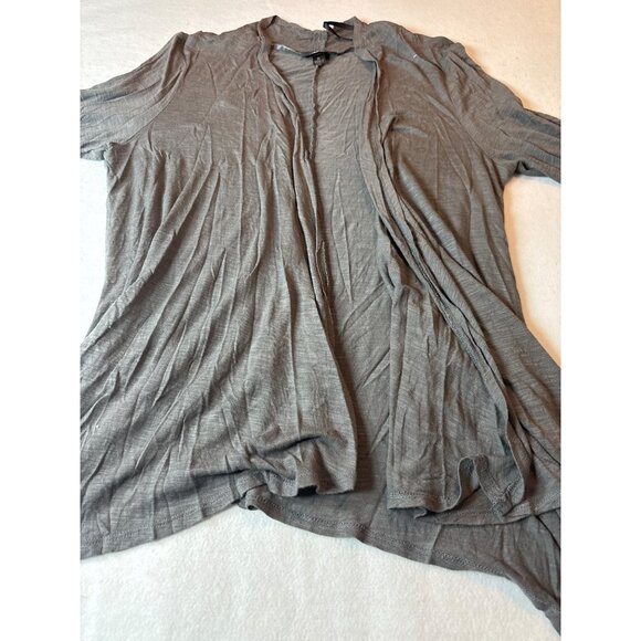 AGB Womens Cardigan Open Front Drape Hem Lightweight XL Gray - Picture 3 of 11